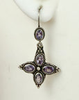 Amethyst Cross Earrings