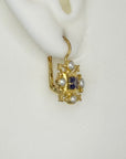 Duchess Of Gloucester Pearl and Iolite Earrings