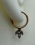 Fleur-De-Lys 14k Gold and Diamond Earrings