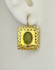 Framed Peridot Deco Earrings