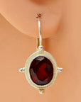 Grosvenor Garnet Silver Earrings
