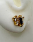 Butterfly 14k Gold, Sapphire and Diamond Earrings