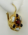 14k Beaumarchais Garnet and Pearl Earrings