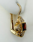Duchess Of York 14k Gold, Garnet and Diamond Earrings