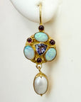 Lady Anne Opal, Iolite, Garnet and Pearl Earrings