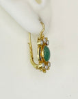 Shakespearean Emerald and Pearl Earrings