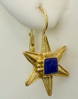 Star of David 14k Gold and Lapis-lazuli Earrings