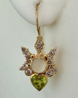 14k Peridot Moonstone and Diamond Butter Earrings (.50ct)