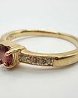 14k Romeo Garnet and Diamond Ring