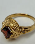 Regina 14k Gold, Garnet and Diamond Ring