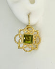 Rosette Peridot Earrings
