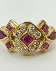 Grand Central 14k Gold, Ruby and Diamond Ring