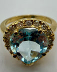 Chantilly 14k Gold, Blue Topaz and Diamond Ring
