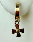 Santa Maria 14k Gold and Diamond Cross Earrings