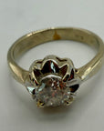 American Beauty 14k White Gold and Diamond Rosette Ring