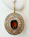 Pavilion 14k Gold, Garnet and Diamond Earrings
