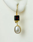 Lucy Lansburyガーネット&パールピアス