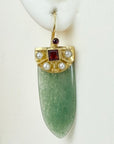 Aventurine Shield Earrings