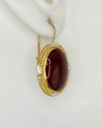 Gwendolen Carnelian and Pearl Earrings