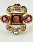 St. Nicholas 14k Gold Garnet and Diamond Ring