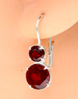 La Bohème Garnet Silver Earrings