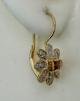14k Comderella Diamond and Garnet Earrings (.25ct)