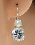 La Bohème Cubic Zirconia and Pearl Silver Earrings