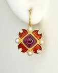 Renaissance Garnet and Pearl Earrings