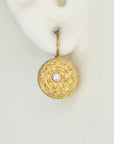 Pearl Disc Medallion Earrings