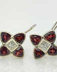 14k Garnet and Diamond Minuet Earrings