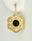 Oxford Onyx and Pearl Earrings
