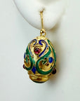 Lermentov Onyx Faberge Egg Earrings