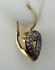 Saint Valentines Day 14k Gold and Diamond Earrings