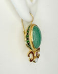 Medici Aventurine Garnet and Pearl Earrings