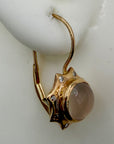 Sun and Moon 14k Gold, Moonstone and Diamond Earrings