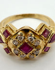 Grand Central 14k Gold, Ruby and Diamond Ring