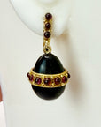 The Cherry Orchard Onyx and Garnet Earrings