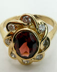14k Diva Garnet and Diamond Ring
