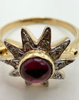 14k Andean Sun Garnet and Diamond Ring