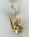 Wildflower 14k Gold, Diamond and Pearl Earrings