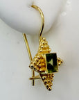 Alexandrian Star 14k Gold and Peridot Earrings