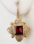 Duchess Of York 14k Gold, Garnet and Diamond Earrings