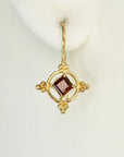 Openwork Garnet Star Earrings