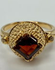 Regina 14k Gold, Garnet and Diamond Ring
