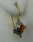 14kクレオパトラシトリンとディアムイヤリング(.24ct)