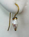14k Teardrop Cultured Pearl Earrings