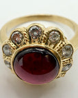 Jane Seymour 14k Gold, Garnet and Diamond Ring