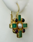 14k Emerald Chamber Earrings