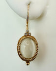 Cinderella 14k Gold, Moonstone and Diamond Earrings