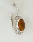 Amber Twilight Silver Earrings